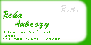 reka ambrozy business card